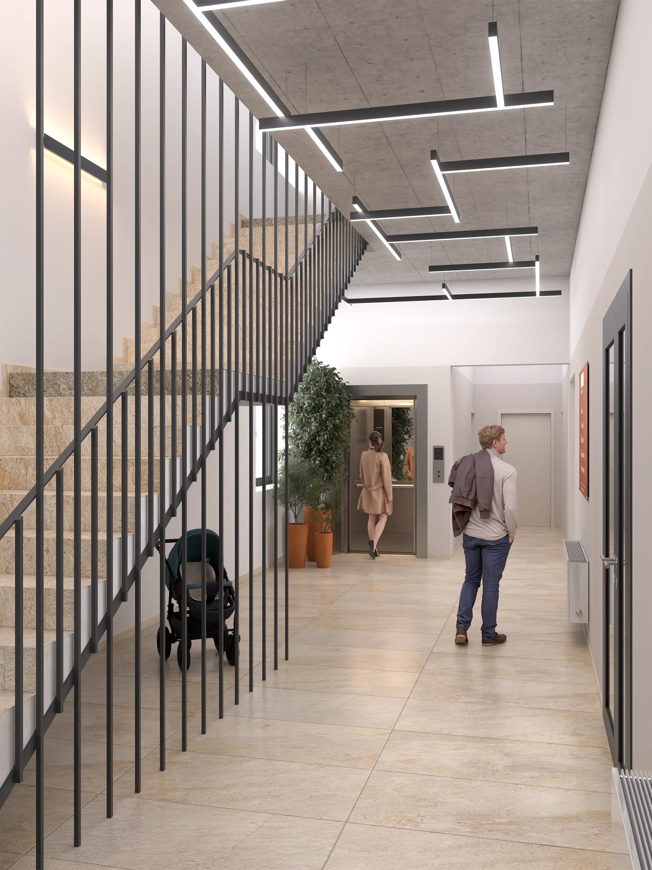 Vstupní hala bytového centra VIVA – vizualizace